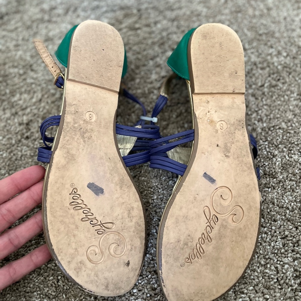 Seychelles Purple and Green Sandals Size 8 - Picture 3 of 5